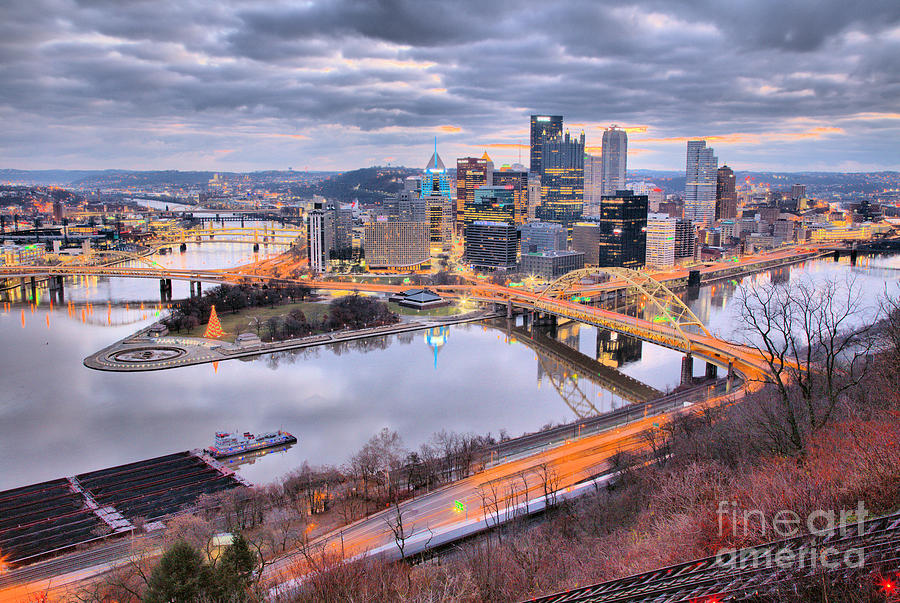 Last Pittsburgh Sunrise Of 2021 Photograph by Adam Jewell