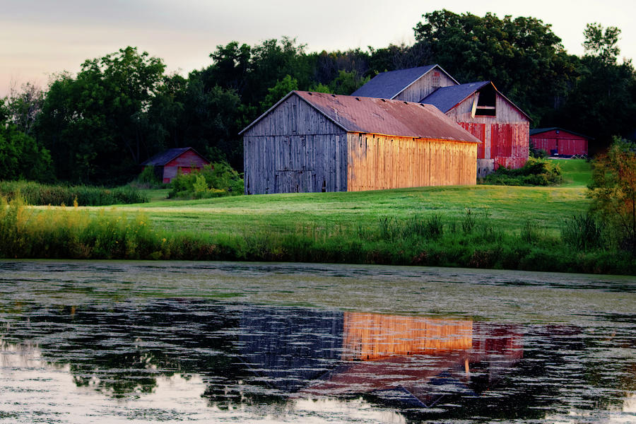Last Rays of Light - Idyllic Summertime Wisconsin Farmstead scene  Photograph by Peter Herman