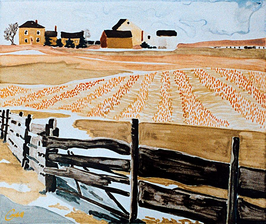 Last Snow On The Fields Painting by Joan Cordell