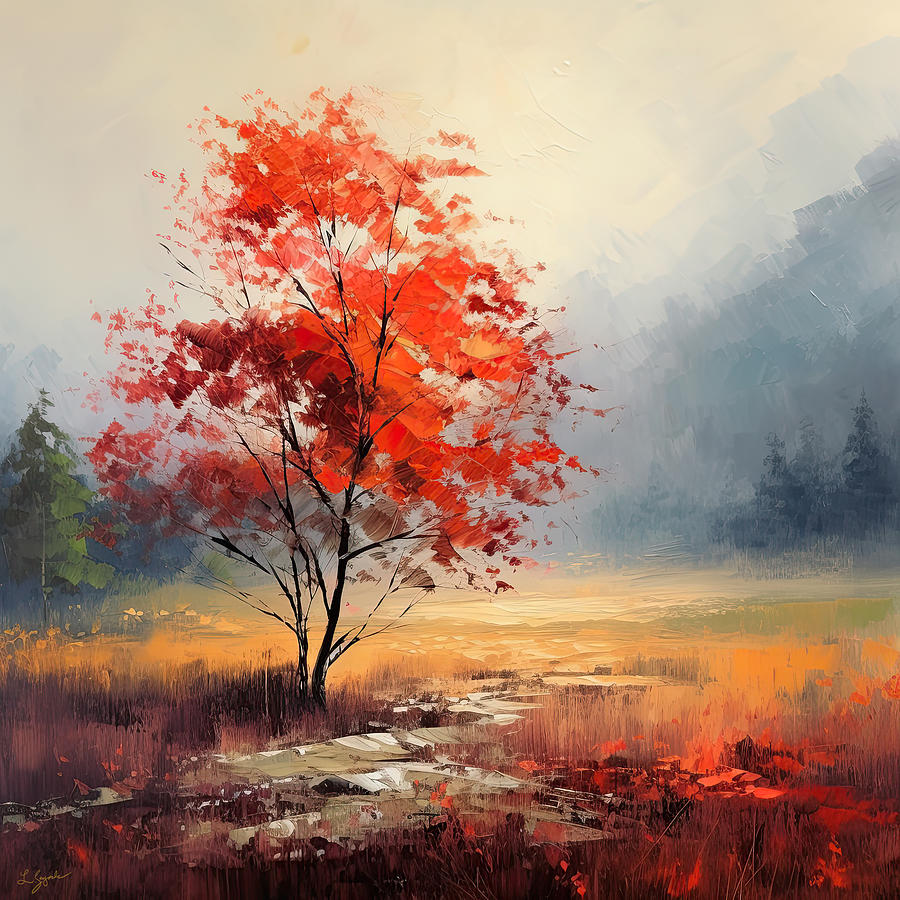 Last Stand of Autumn - Autumn Impressionism - Four Seasons Art Painting by Lourry Legarde