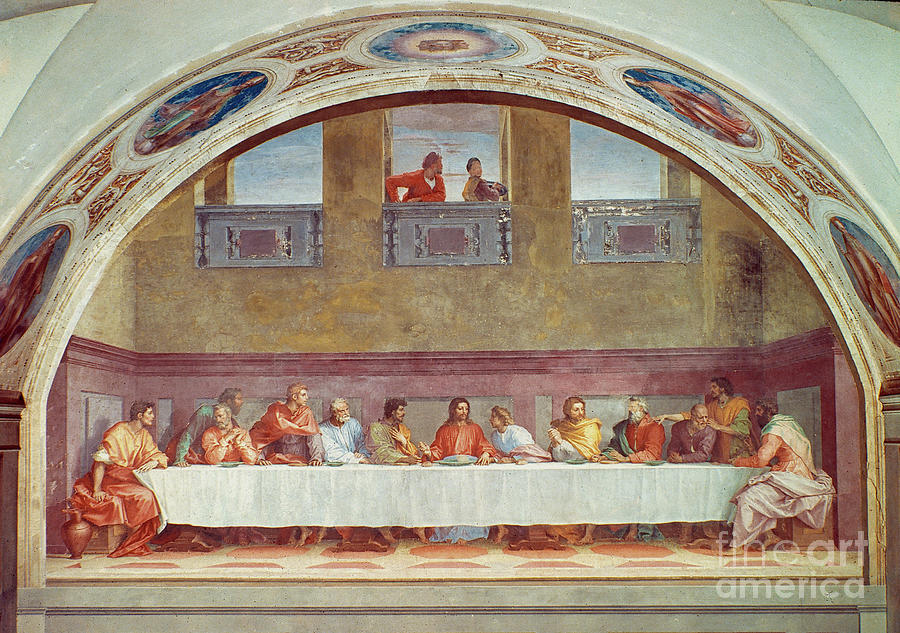 Last Supper, 1522-1527 Painting by Andrea del Sarto