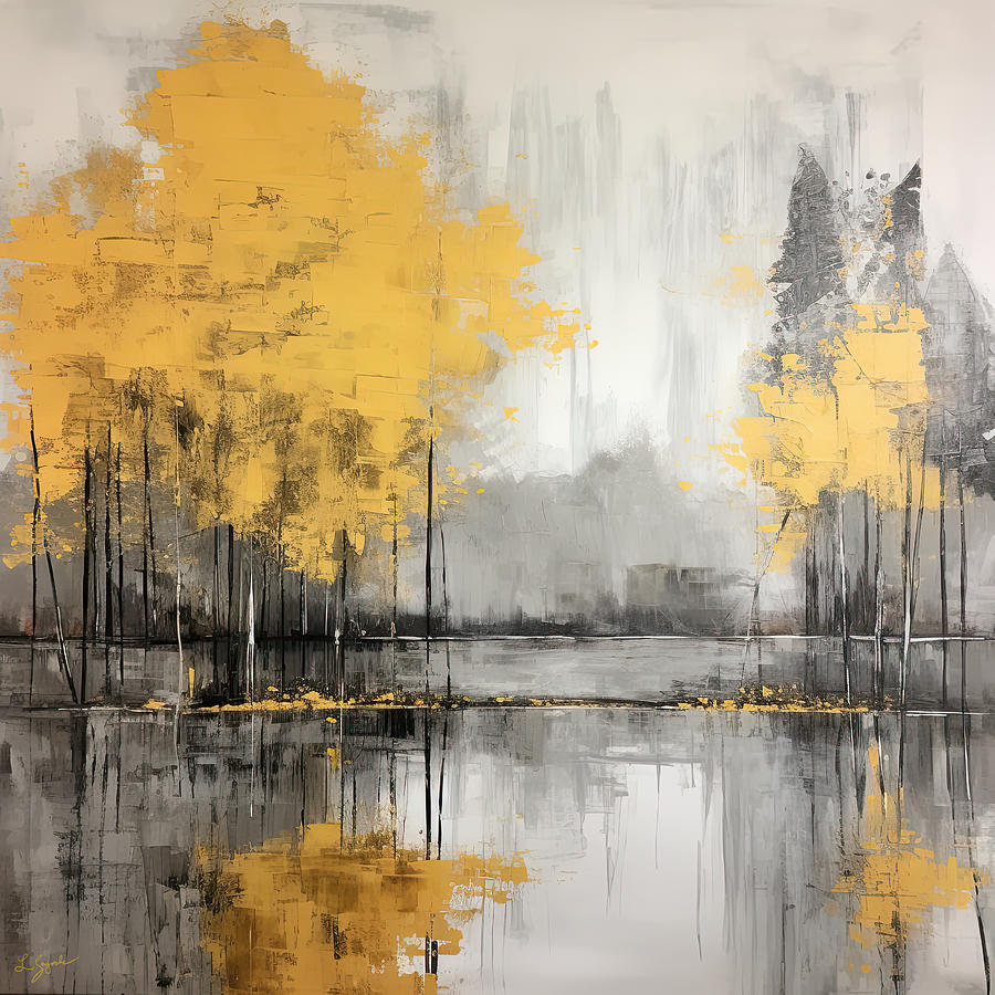 Lasting Impression - Yellow Landscapes Art Painting by Lourry Legarde