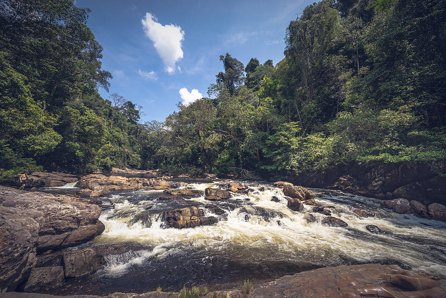 Lata Berkoh or Berkoh Waterfall in the Kuala Tahan National Park (Taman Negara) in Pahang, Malaysia. Photograph by Shaifulzamri