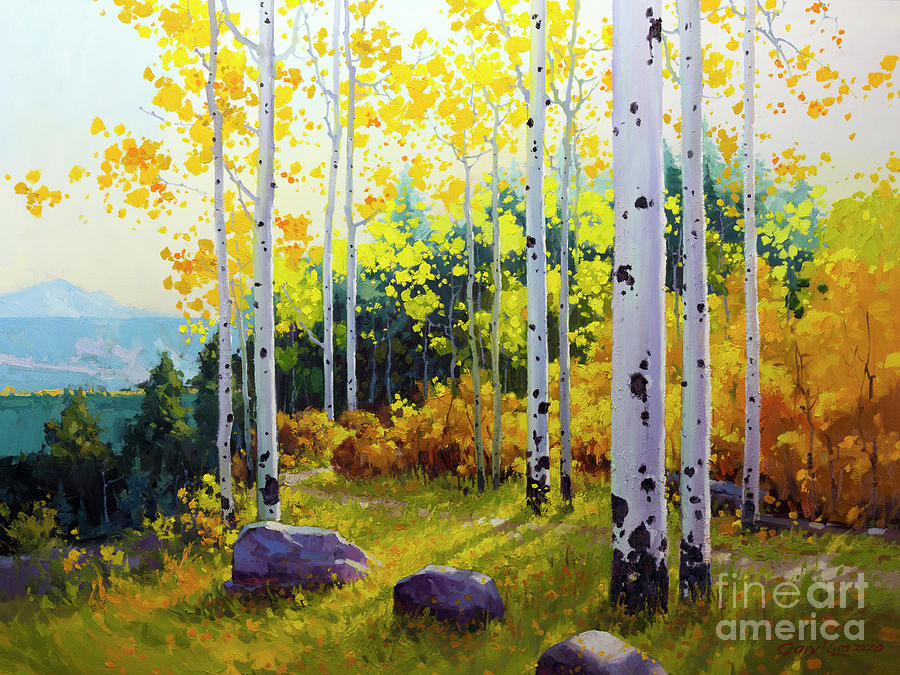 Late Afternoon Aspen Vista Painting by Gary Kim