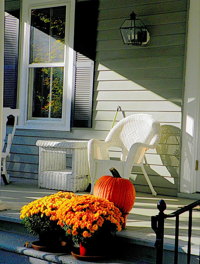 Late Afternoon Autumn Porch Photograph by Liza Dey