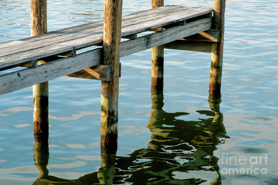 Late Afternoon Light on the Water under a Dock at Saint Michaels Maryland Photograph by William Kuta