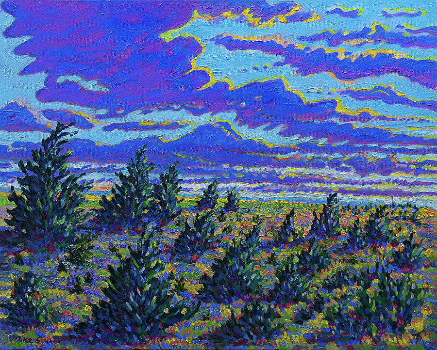 Late Cedar Meadow Painting by Michael Gross