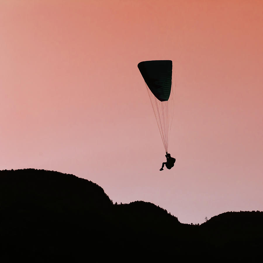 Evening Paragliding Photograph by Jean-Pierre Ducondi