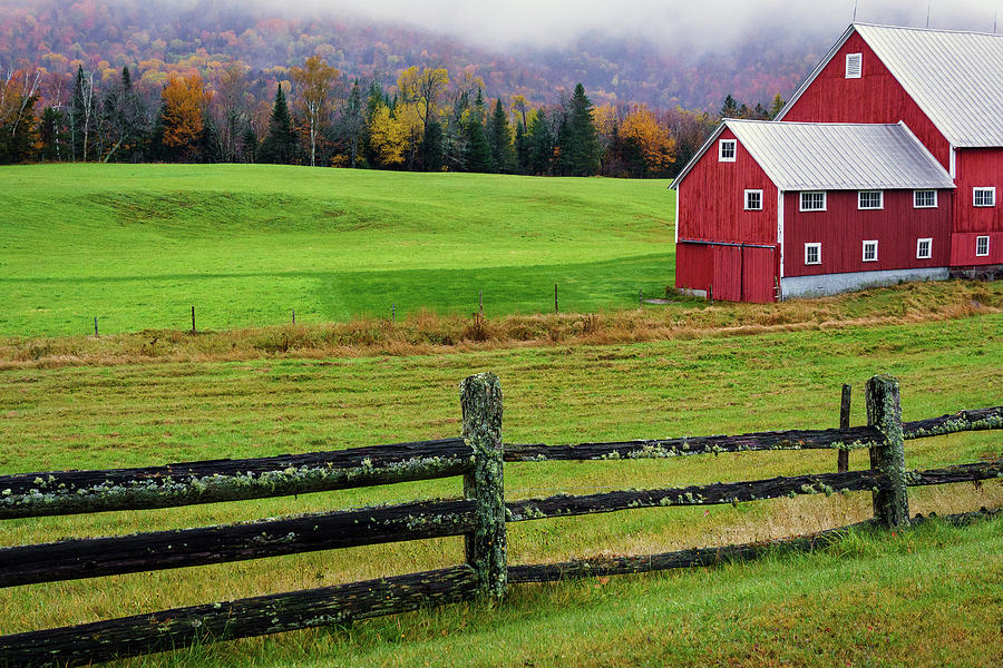 Late Fall Foggy Afternoon at Pioneer Farm - Columbia, NH Photograph by ...