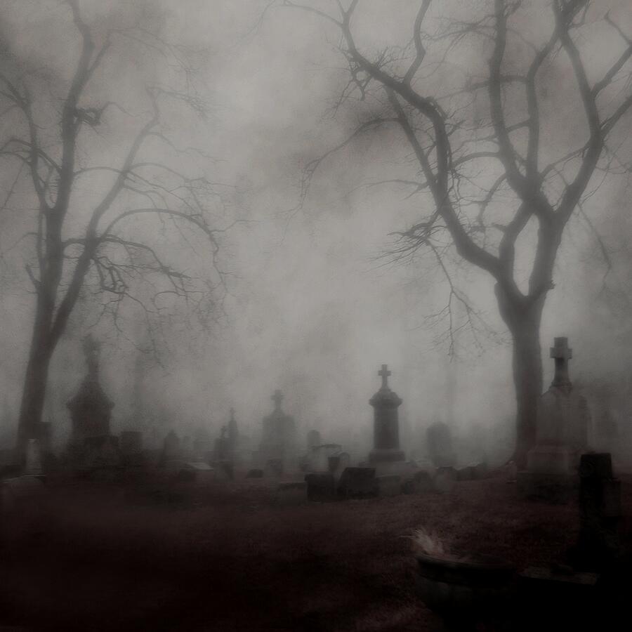 Late Fall Graveyard Fog Photograph by Gothicrow Images - Fine Art America