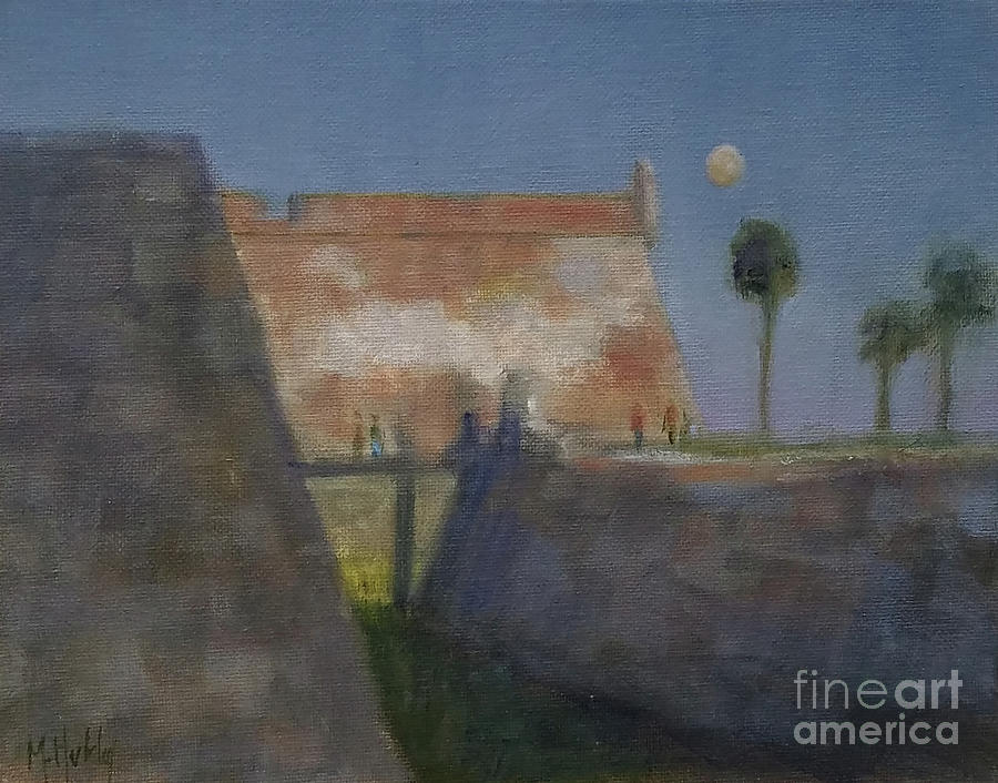 Late Light at the St. Augustine Fort Painting by Mary Hubley