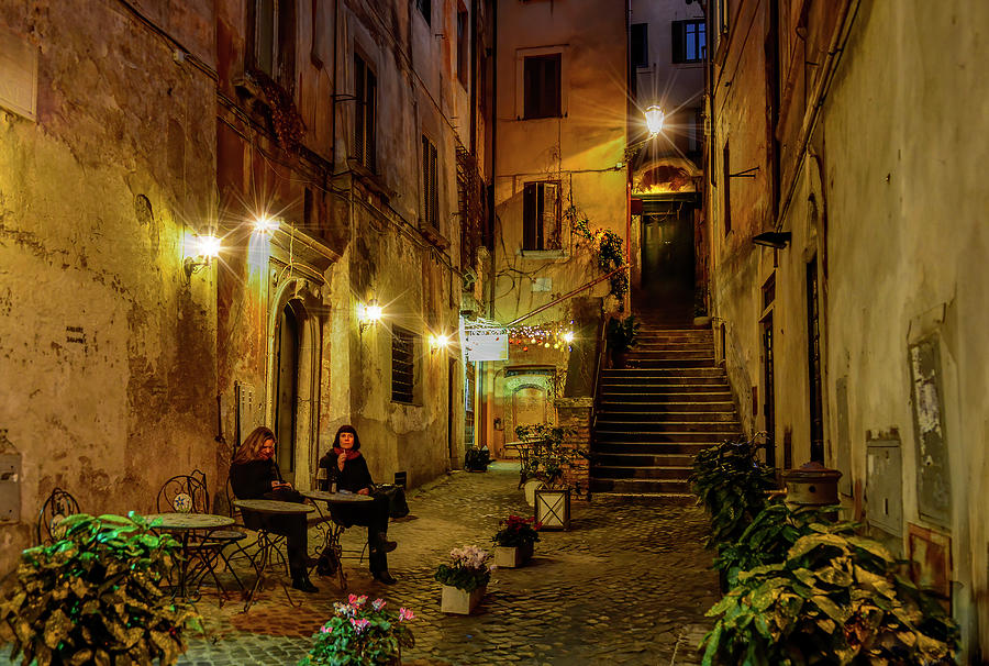 Late Night Cappuccino - Rome, Italy Photograph by Regina Muscarella