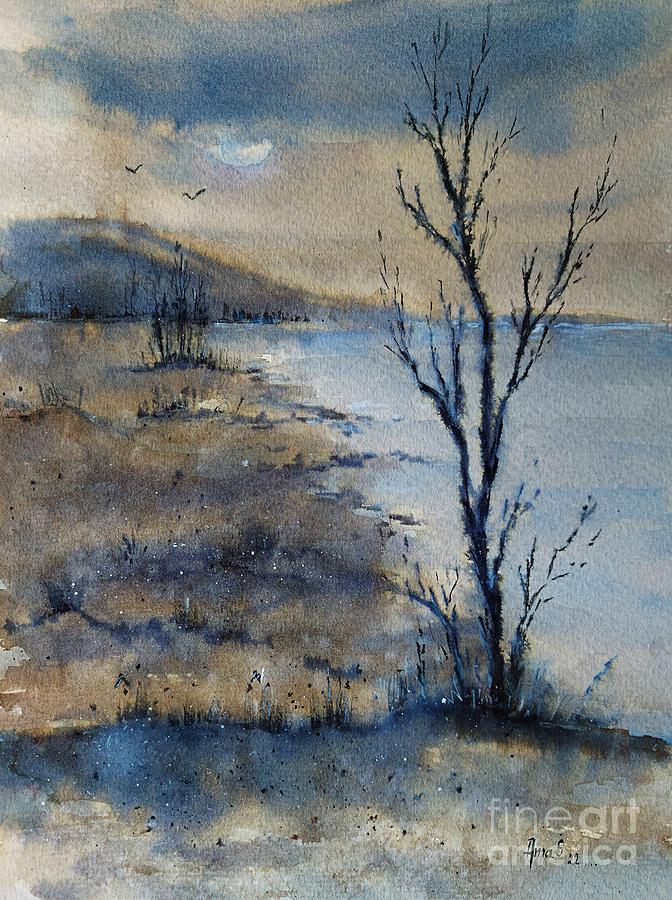 Late November Landscape Painting by Amalia Suruceanu