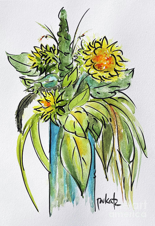 Late Summer Bouquet Painting by Pat Katz
