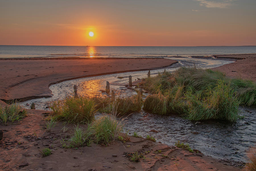 Late Summer Sunrise at Rustico Beach, Prince Edward Island Photograph by Marcy Wielfaert