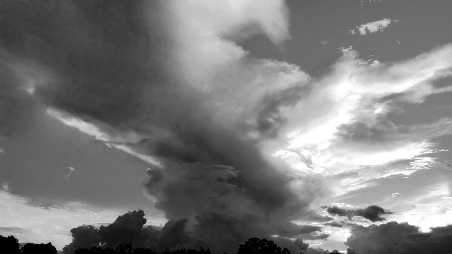 Late Summer Thunderstorm in Black and White  Photograph by Ally White