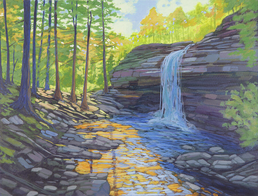 Late Summer Waterfall Painting by Matt Dominger - Fine Art America