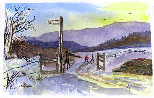 Late Winter Hike Painting by Stacey Carlson