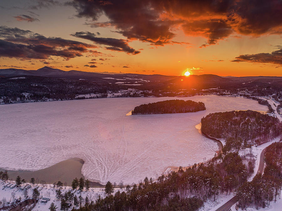 Late Winter Sunset Island Pond, VT Photograph by John Rowe