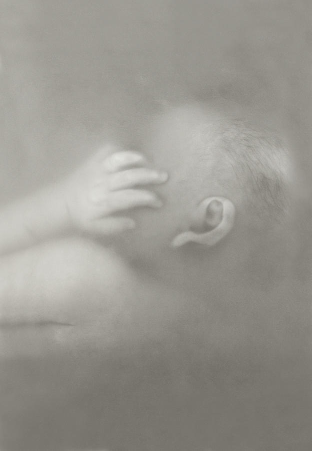 Black & White Photograph - Latex Series, Brooke, 3 weeks old by Anne Geddes