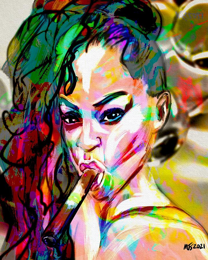 Latina With A Cigar Digital Art by Michael Kallstrom - Fine Art America