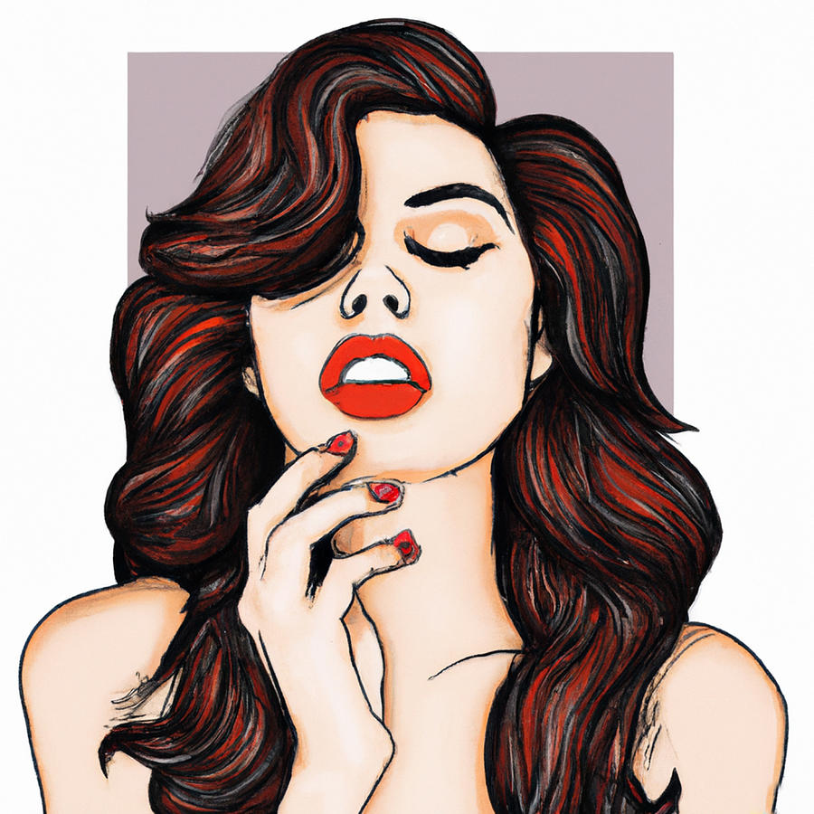 Latinex Woman With Red Lips Painting