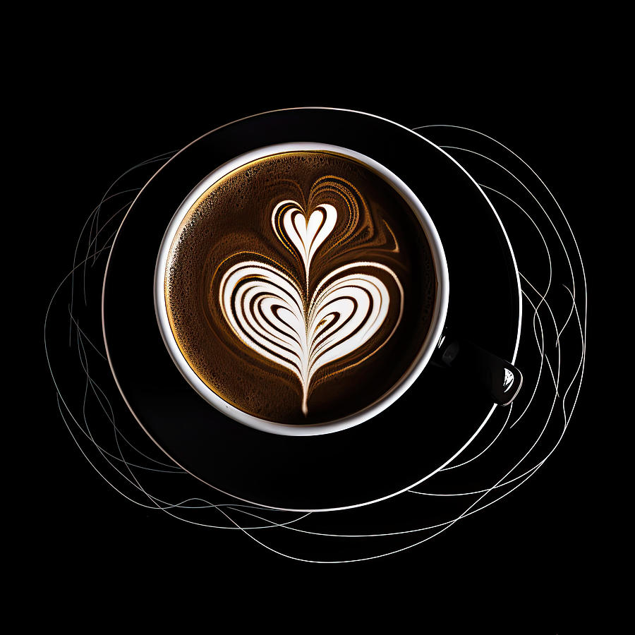Latte Art Minimalism - Coffee Minimalist Art Painting