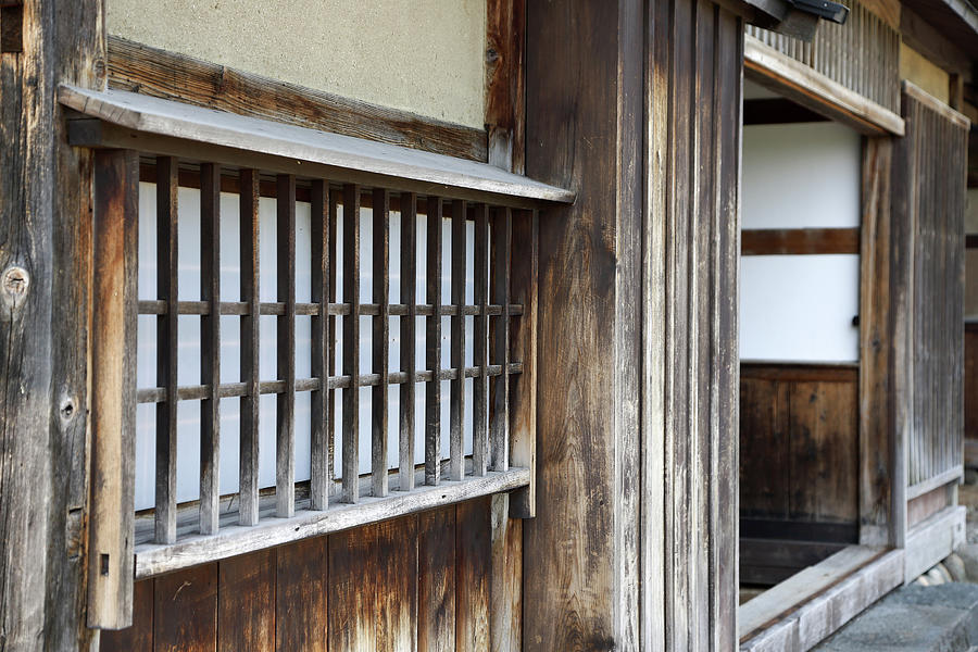 Japanese House Photograph - Lattice window of an old house by Kaoru Shimada