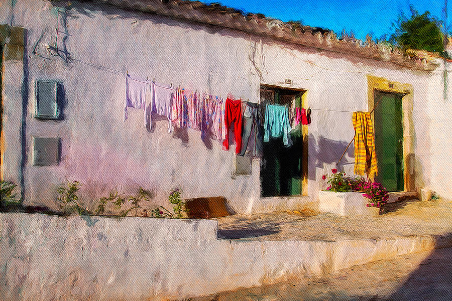 Laundry in Estoi, Portugal Photograph by Tatiana Travelways