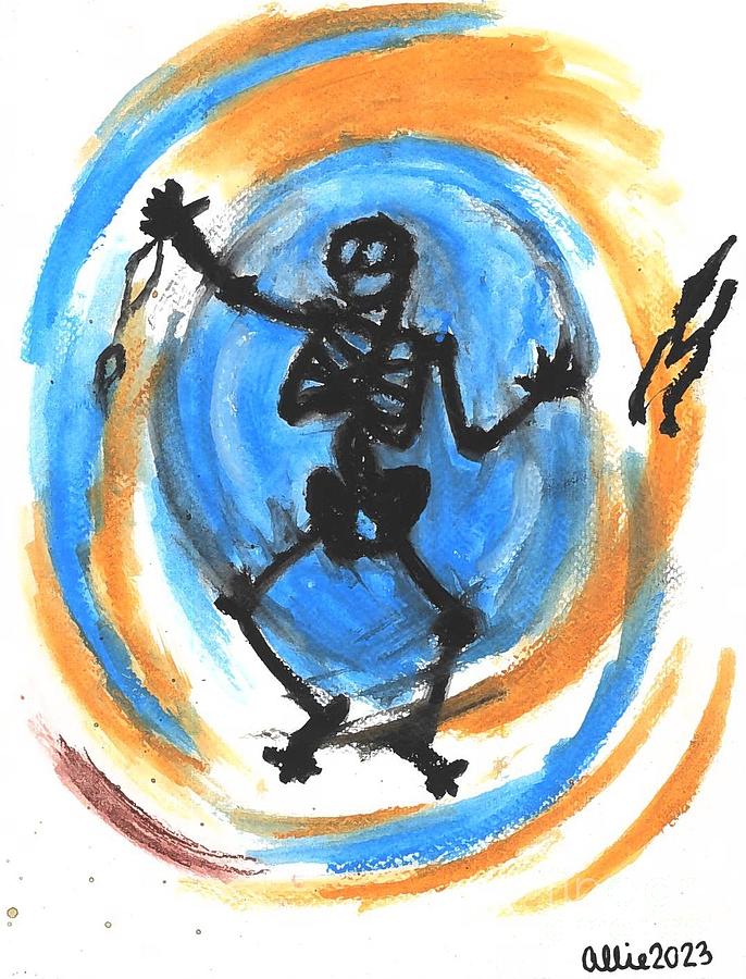 Laughing and Dancing in the Spinning Void Painting by Allie Lily