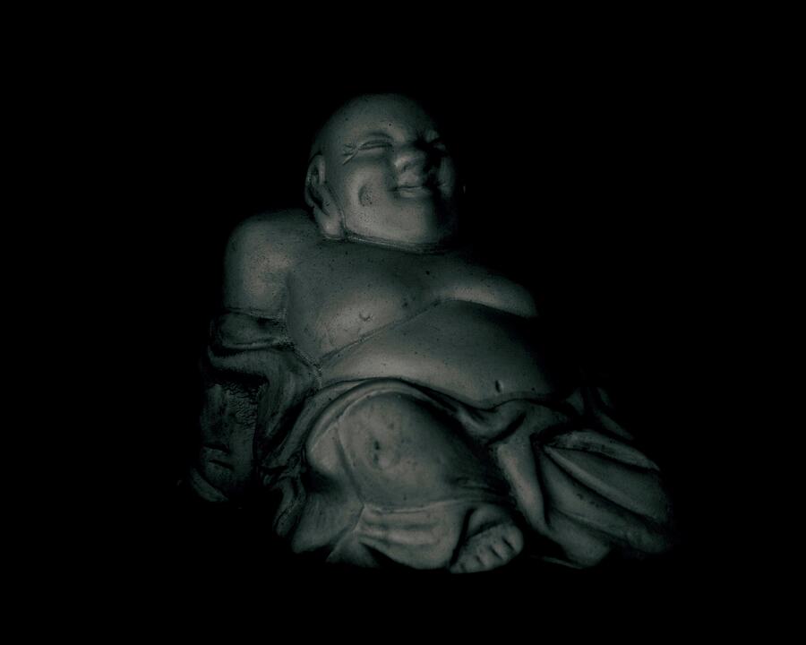 Budai Photograph - Laughing Buddha In Half Light by Neil R Finlay