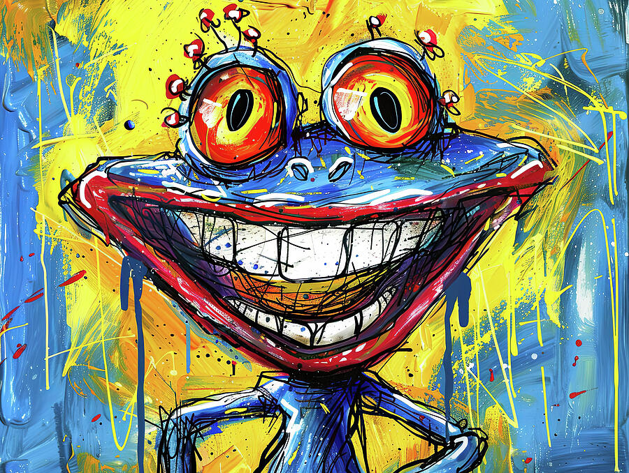 Laughing Frog Digital Art by Michael Lees