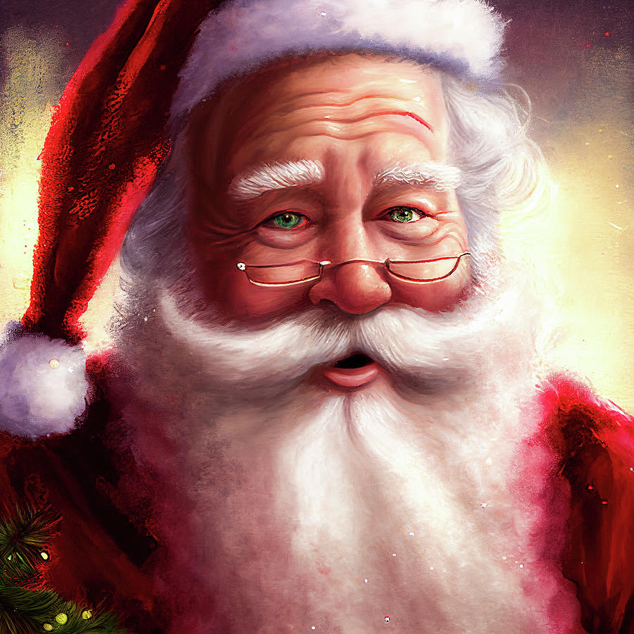 Laughing Santa Claus Digital Art by Matthias Hauser