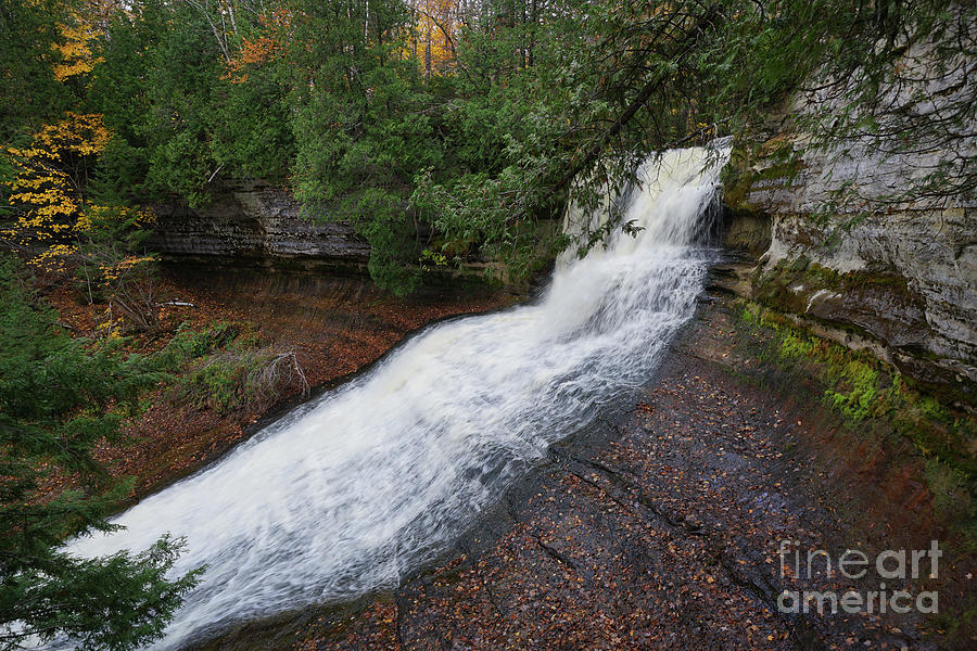 Fall Photograph - Laughing Whitefish Falls Autumn by Rachel Cohen