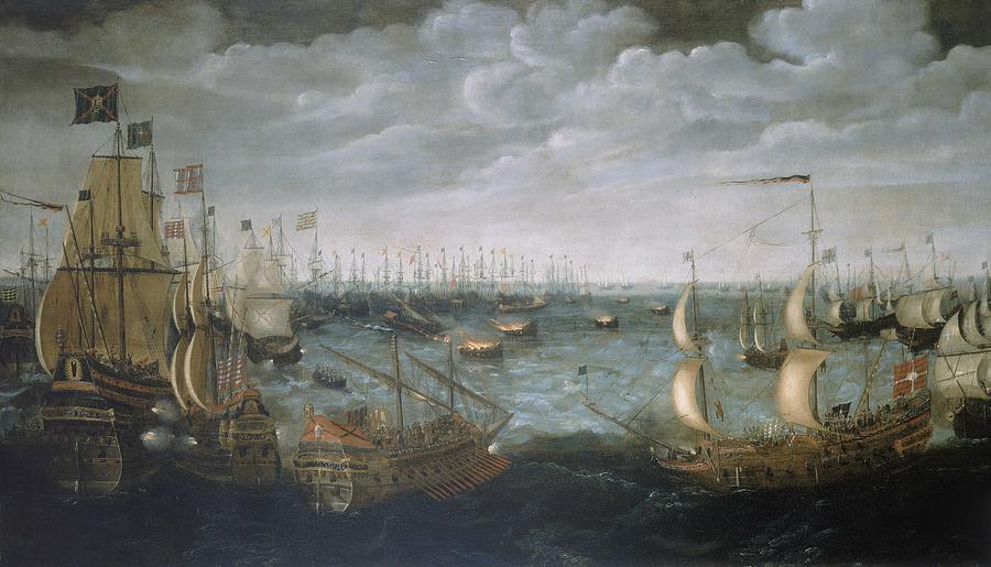 Launch Of Fireships Against The Spanish Armada 7 August 1588 Painting   Launch Of Fireships Against The Spanish Armada 7 August 1588 Master Art Collection 