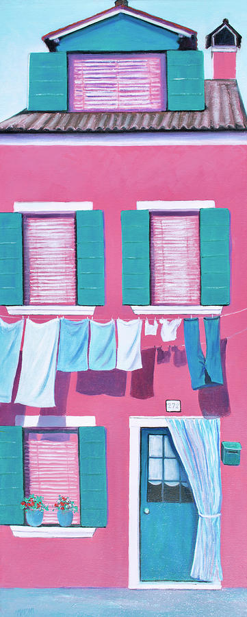 Laundry Day Burano Venice Painting by Jan Matson