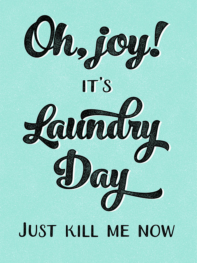 Laundry Day Turquoise Digital Art by Flo Karp