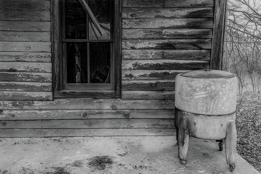 Laundry Room Vintage, Black and White Photograph by Marcy Wielfaert