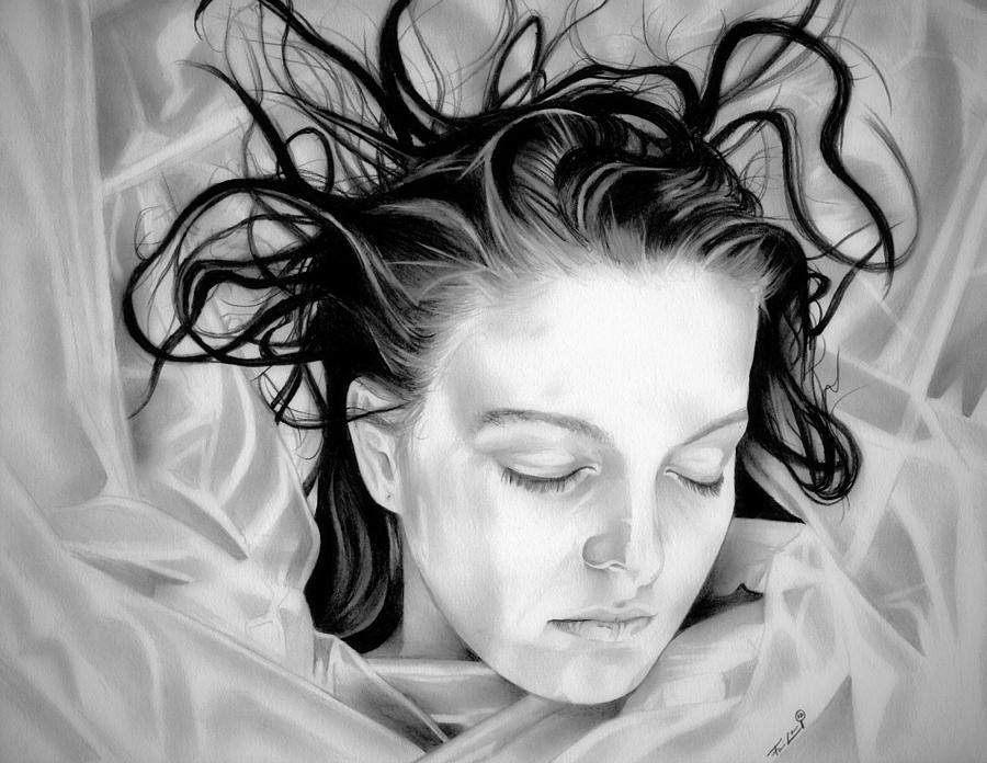 Laura Palmer - Forget Me Not - BW Edition Drawing by Fred Larucci