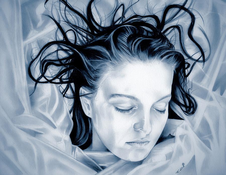 Laura Palmer - Forget Me Not - Colored Edition Drawing by Fred Larucci