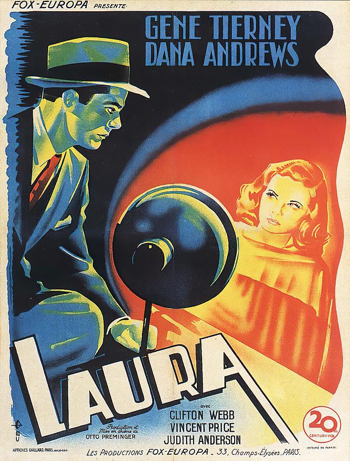 Laura, 1942 - art by Constanin Belinsky  Mixed Media by Movie World Posters