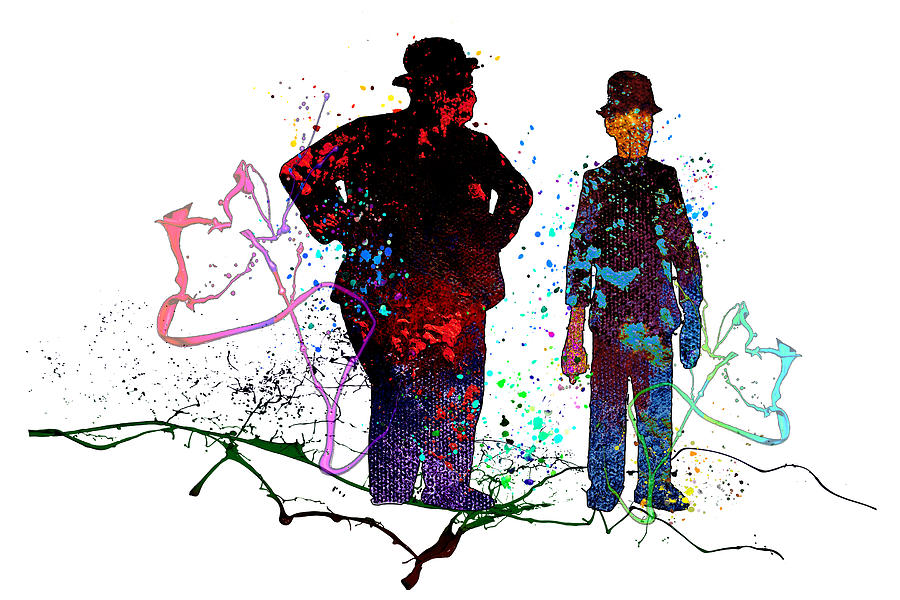 Laurel And Hardy Mixed Media by Miki De Goodaboom