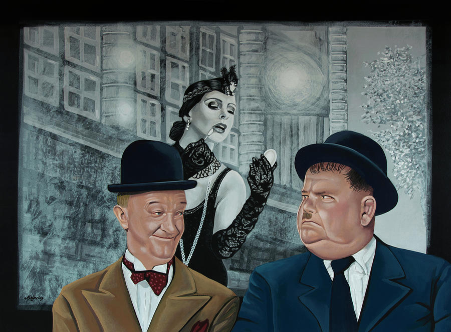 Laurel and Hardy Painting 2 Painting by Paul Meijering