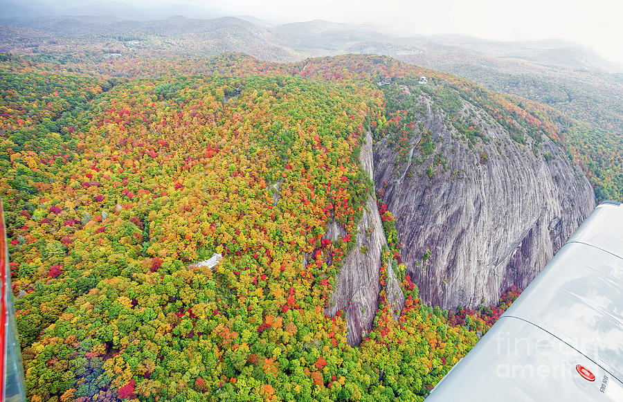 Laurel Knob Granite Cliff in Panthertown Valley with Autumn Colo Photograph by David Oppenheimer