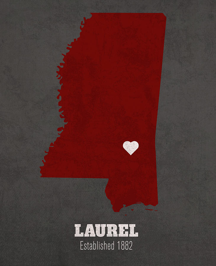 Laurel Mississippi City Map Founded 1882 Mississippi State University