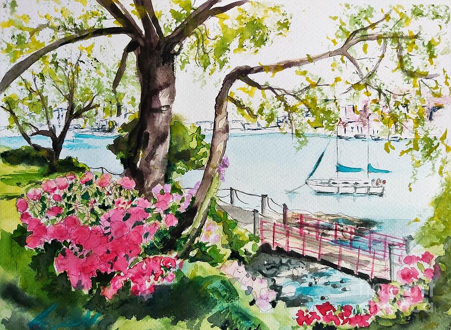 Laurel Point in Spring Painting by Sonia Mocnik