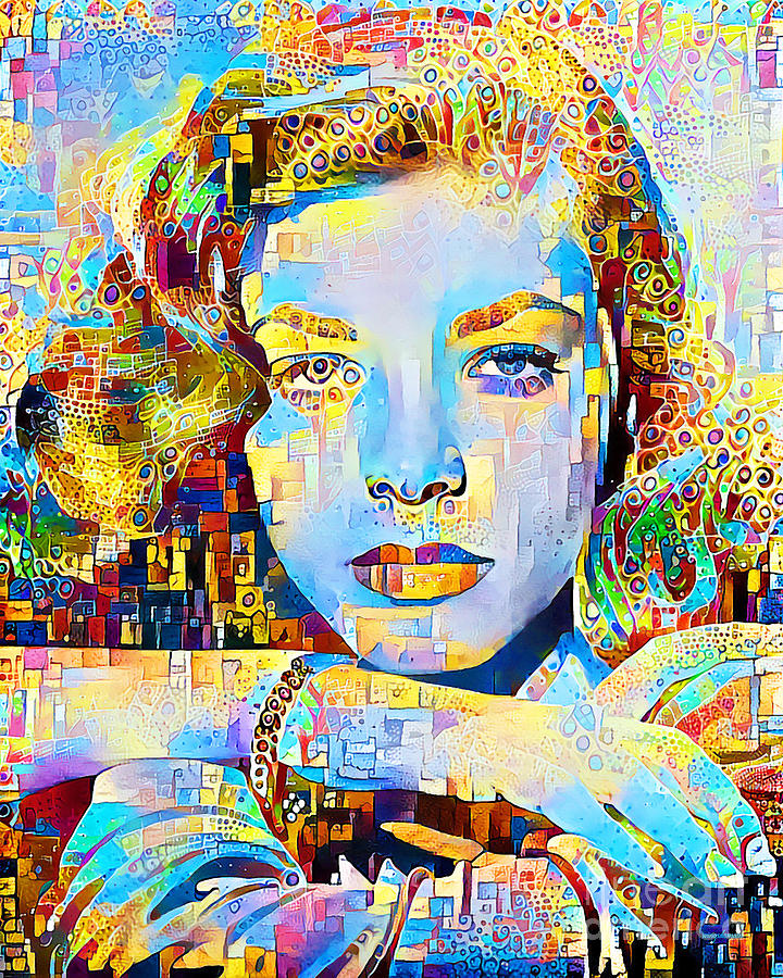 Lauren Bacall in Contemporary Vibrant Happy Color Motif 20200427 Photograph by Wingsdomain Art and Photography