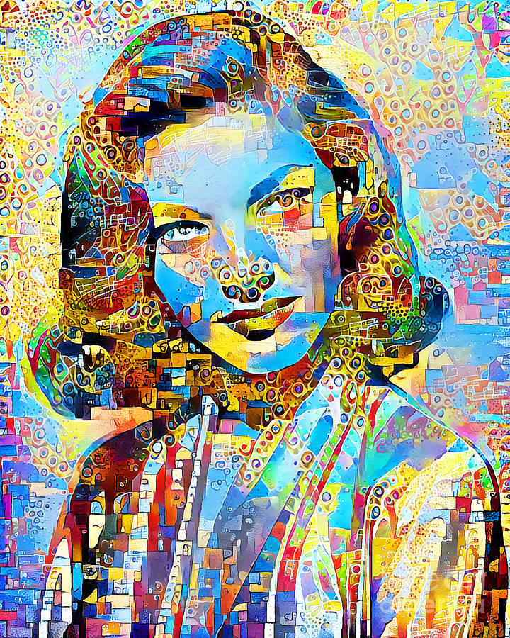 Lauren Bacall in Contemporary Vibrant Happy Color Motif 20200427v2 Photograph by Wingsdomain Art and Photography