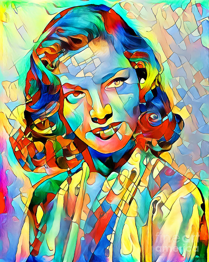 Lauren Bacall in Contemporary Vibrant Painterly Colors 20200516 Photograph by Wingsdomain Art and Photography