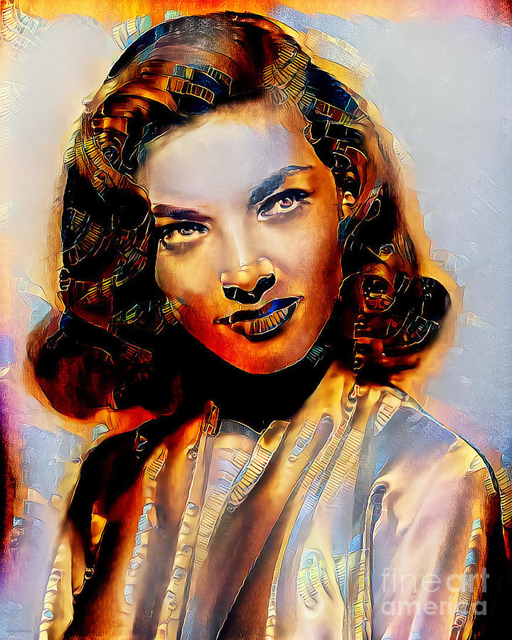 Lauren Bacall in Nostalgic Painterly Colors 20200515 Photograph by Wingsdomain Art and Photography